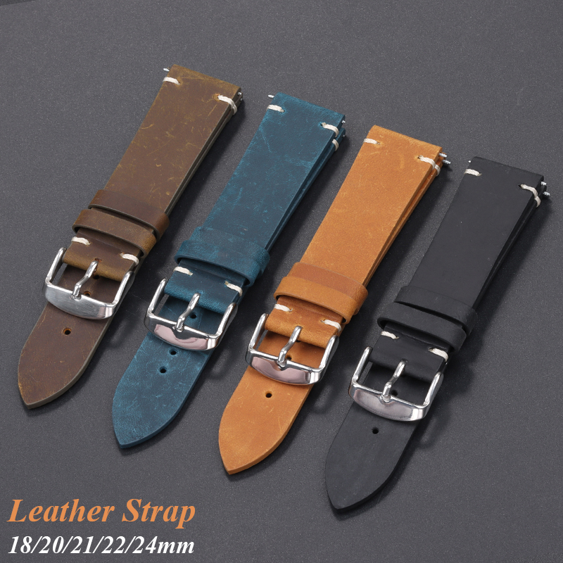Jewelry Watches Vintage - Handmade Leather Watchband 18mm 20mm 21mm