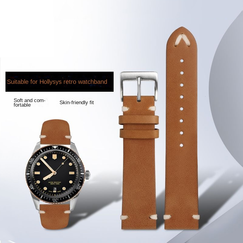 Jewelry Watches Vintage - For Oris 65 Genuine Leather Strap
