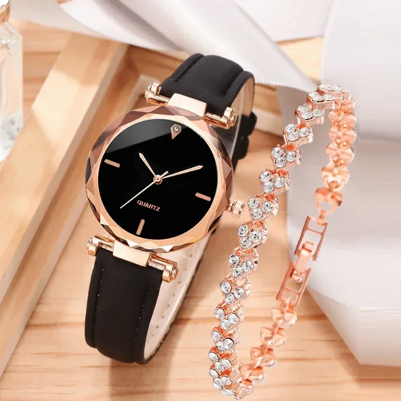 Jewelry Watches Vintage - 2PCS Set Luxury Watch Women Bracelet