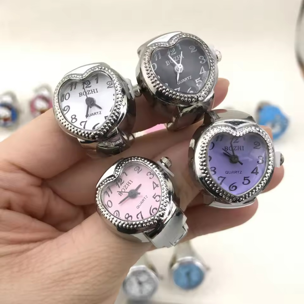 Italian Jewelry Watches - Heart Design Mini Finger Watch Stainless