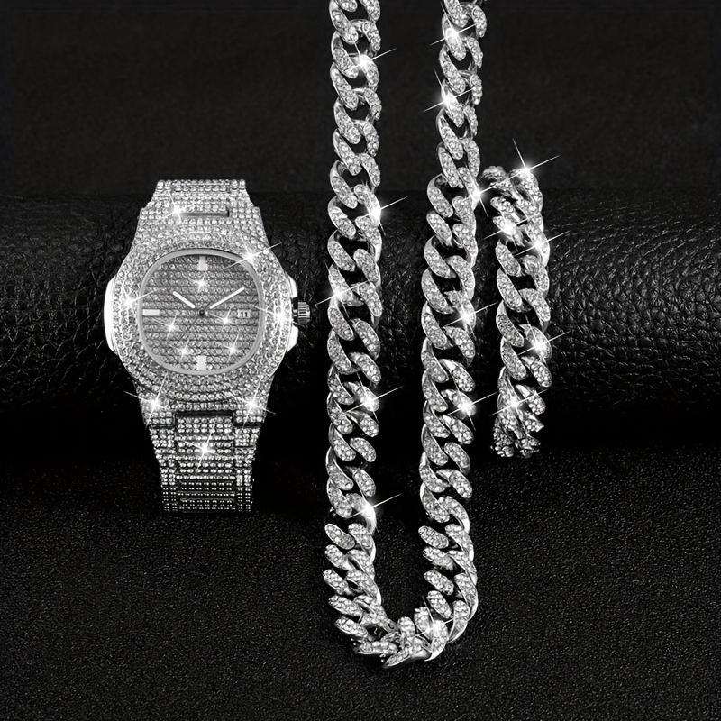 Icebox Jewelry Watches - 12mm Cuban Chain With Watch Set