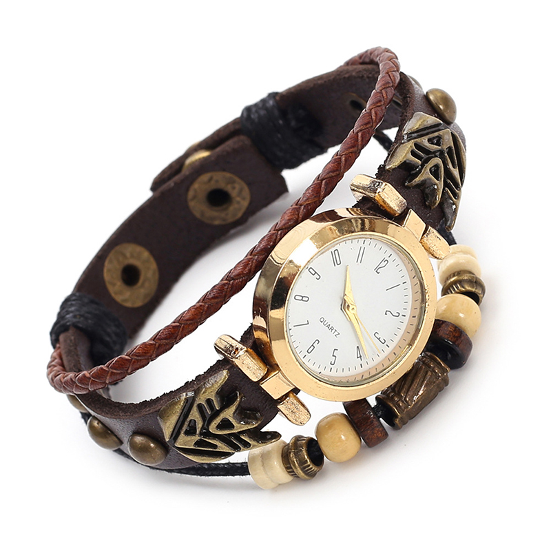 Vintage Leather Quartz Watch H - Jewelry Watches Vintage のレビューと価格