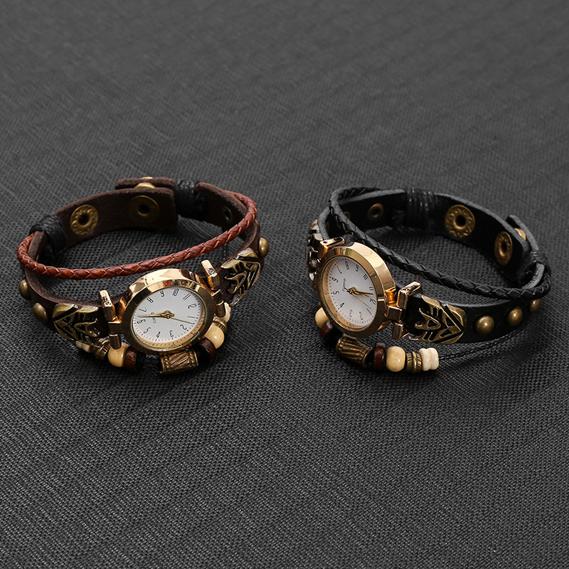 Vintage Leather Quartz Watch H - Jewelry Watches Vintage のレビューと価格