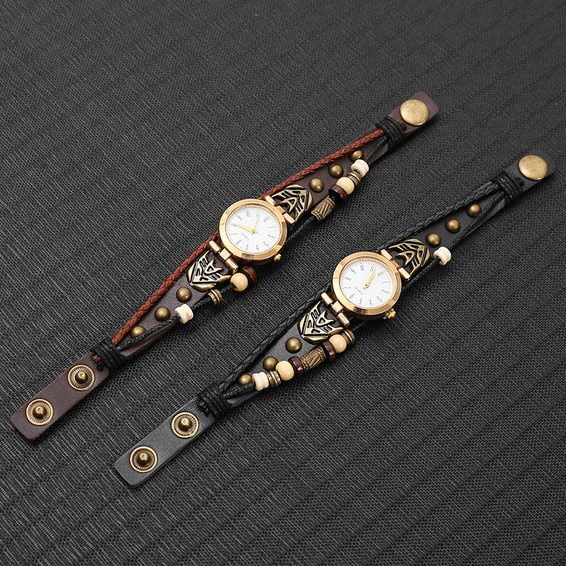 Vintage Leather Quartz Watch H - Jewelry Watches Vintage のレビューと価格