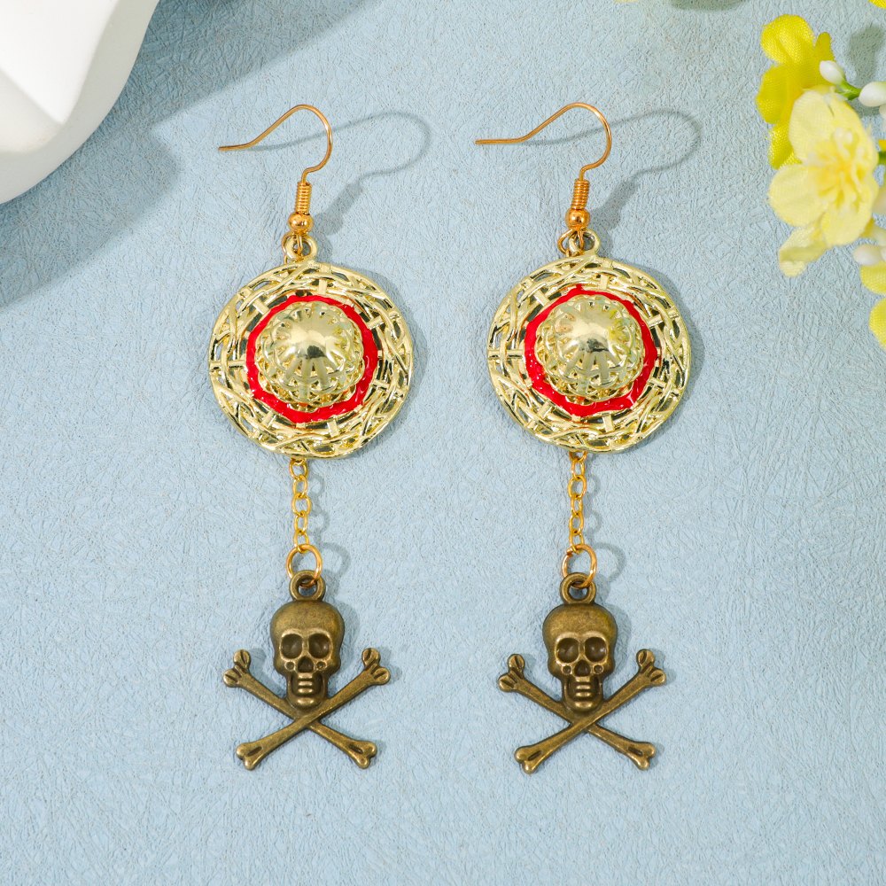 One Piece Luffy Anime Skull Da - Drop Earrings のレビューと価格