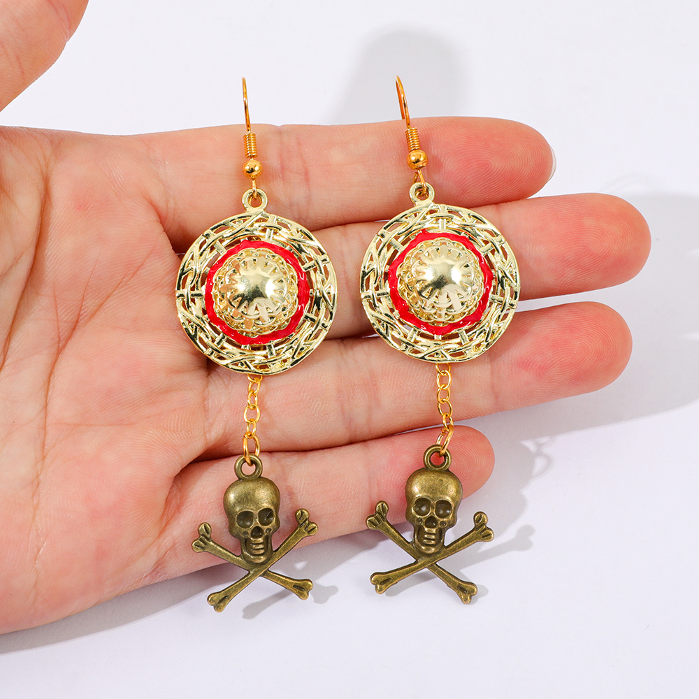 One Piece Luffy Anime Skull Da - Drop Earrings のレビューと価格