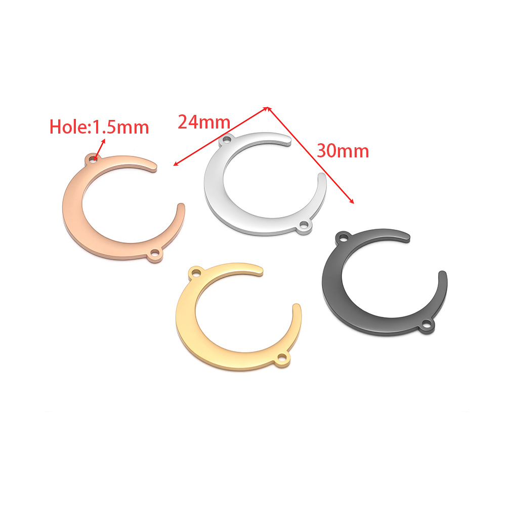 5pcs Stainless Steel Moon Pend - Drop Earrings のレビューと価格