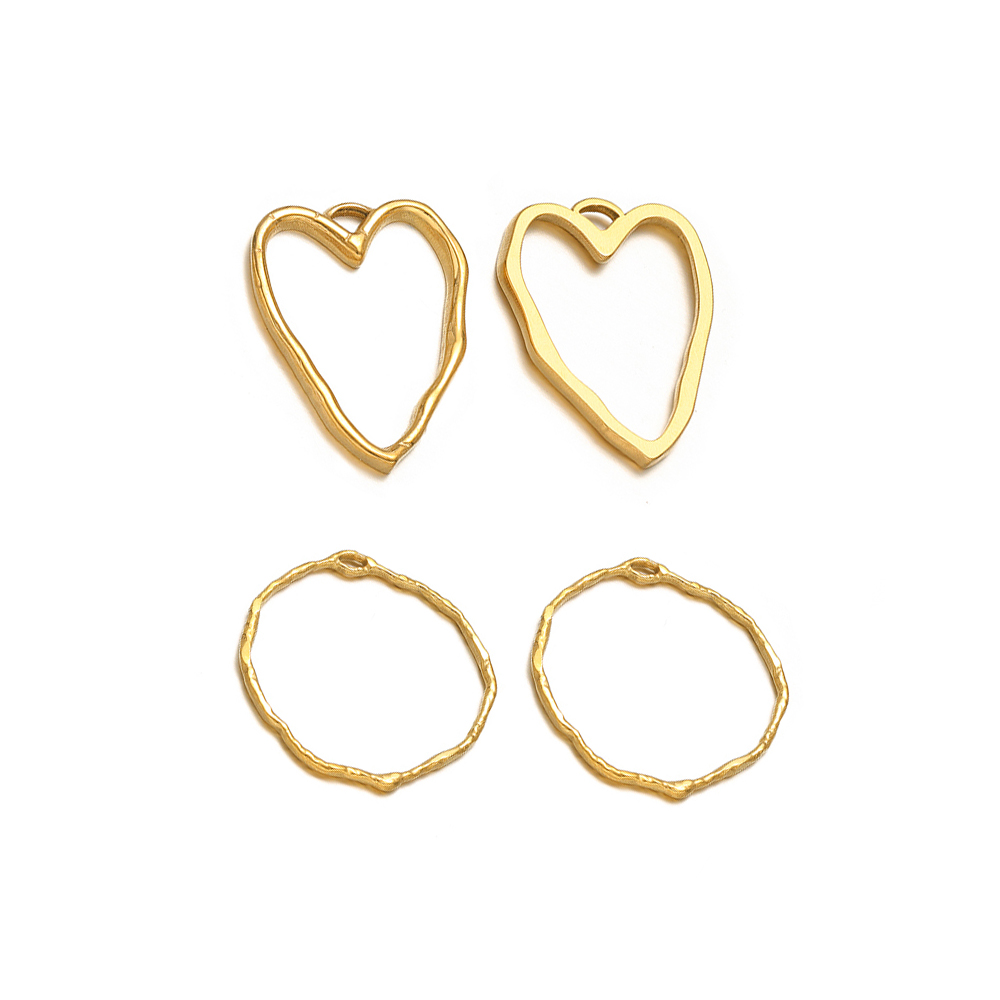 5pcs Heart Round Charms Stainl - Drop Earrings のレビューと価格
