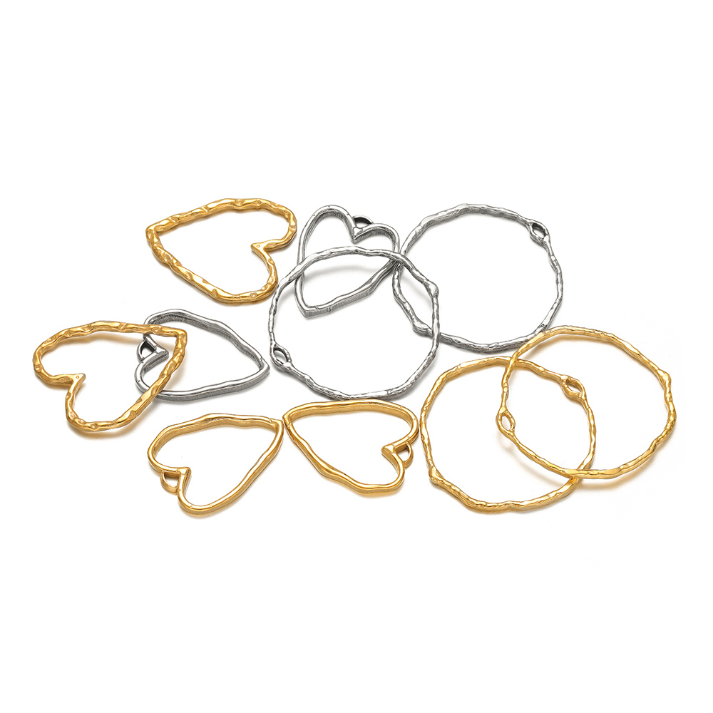 5pcs Heart Round Charms Stainl - Drop Earrings のレビューと価格