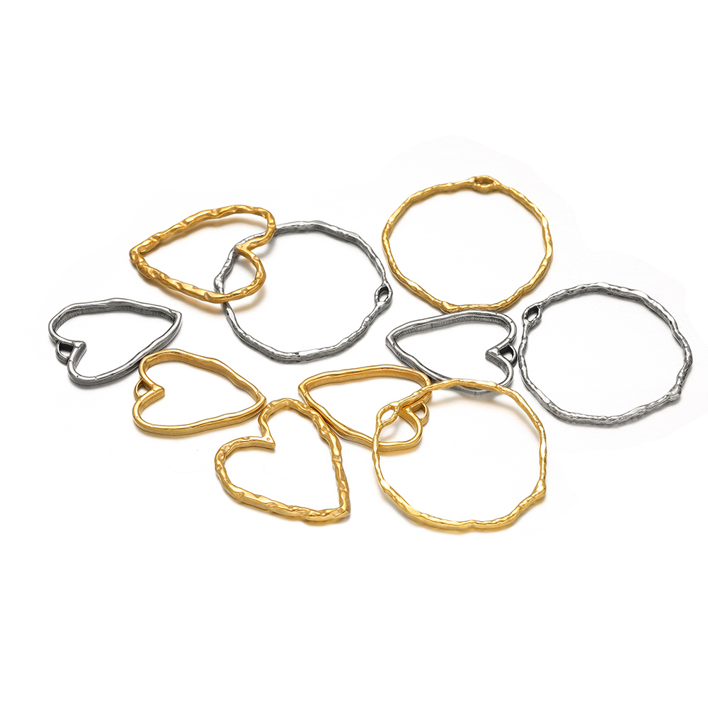 5pcs Heart Round Charms Stainl - Drop Earrings のレビューと価格