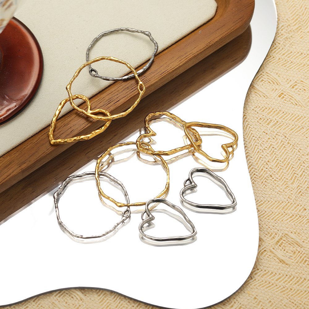 5pcs Heart Round Charms Stainl - Drop Earrings のレビューと価格