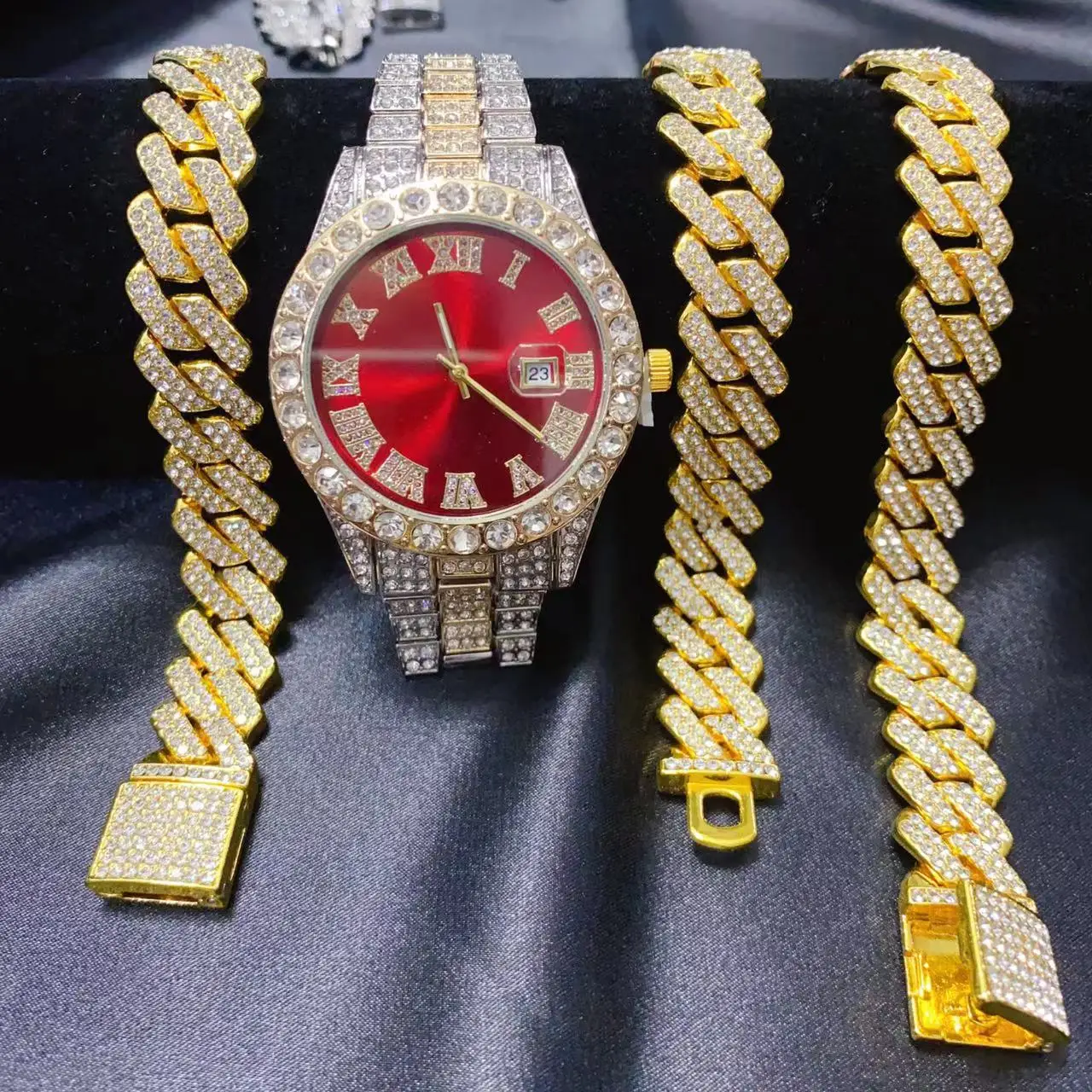 3PCS Hip Hop Calendar Watch Ne - Icebox Jewelry Watches のレビューと価格