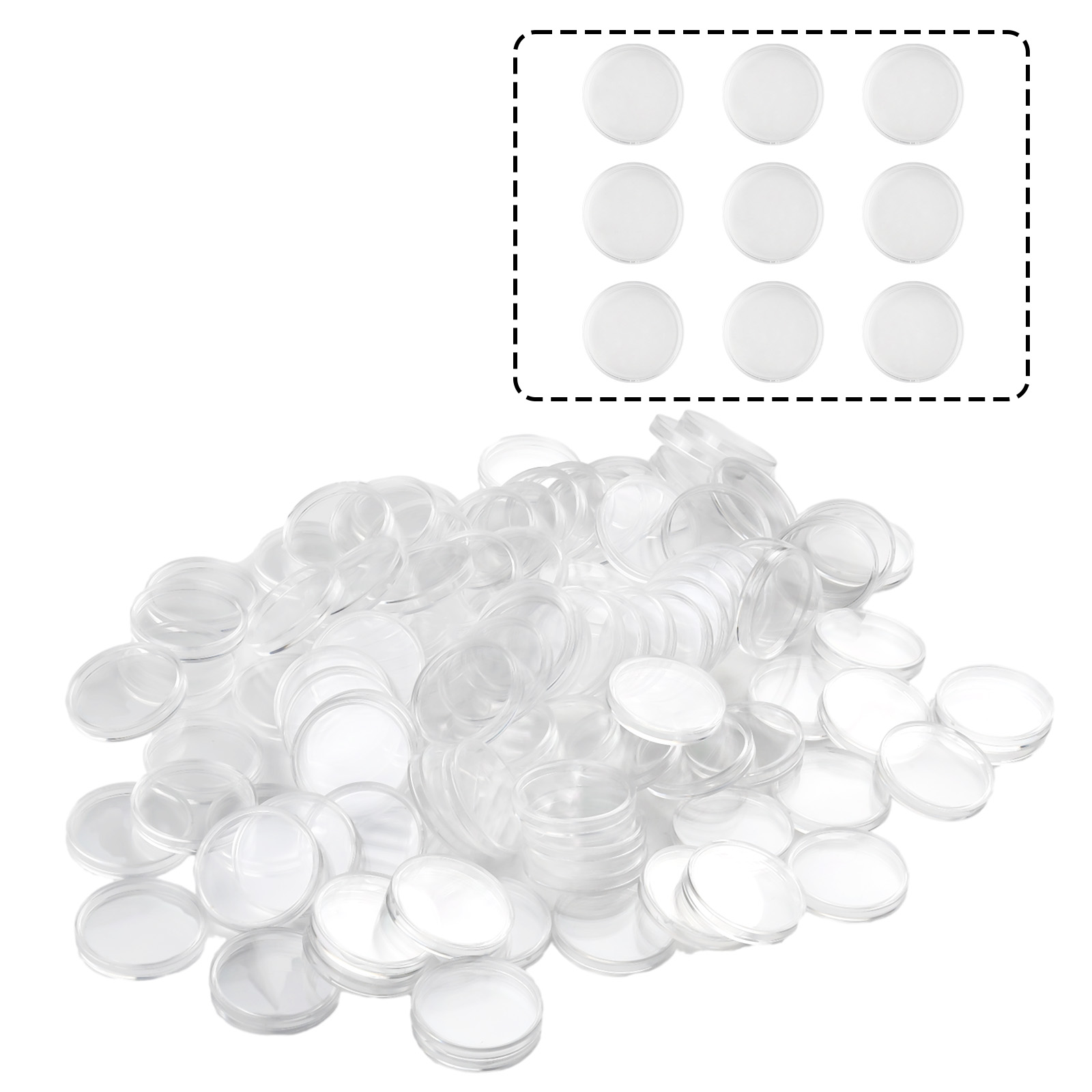 100Pcs Transparent Plastic Rou - Collectors Coins Jewelry & Watches Of Smithtown Reviews のレビューと価格