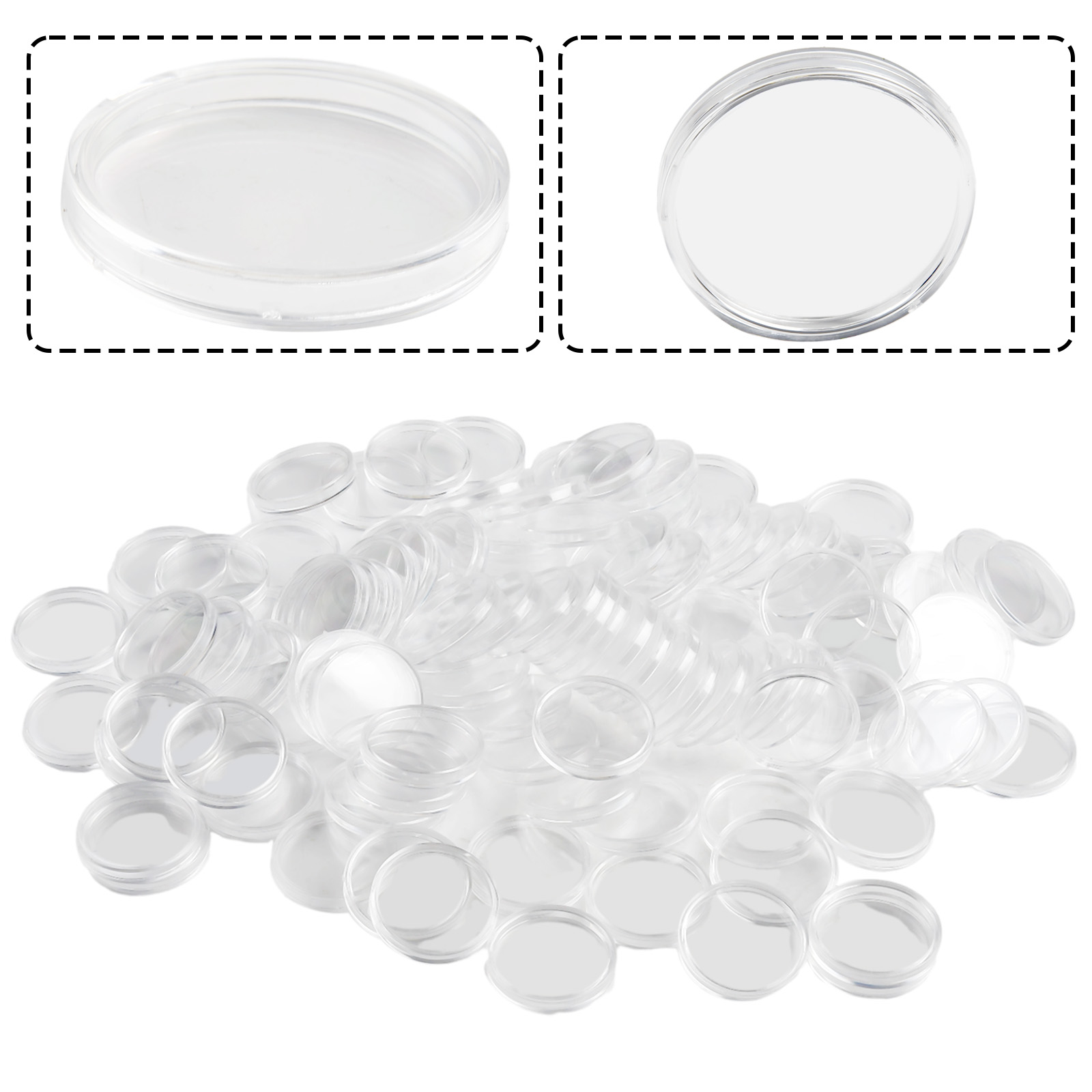 100Pcs Transparent Plastic Rou - Collectors Coins Jewelry & Watches Of Smithtown Reviews のレビューと価格