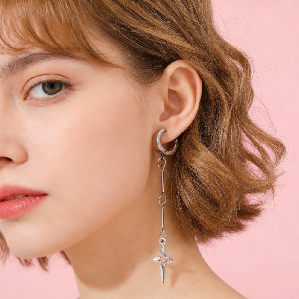 Gothic Jewelry Cross Star Drop - Drop Earrings のレビューと価格