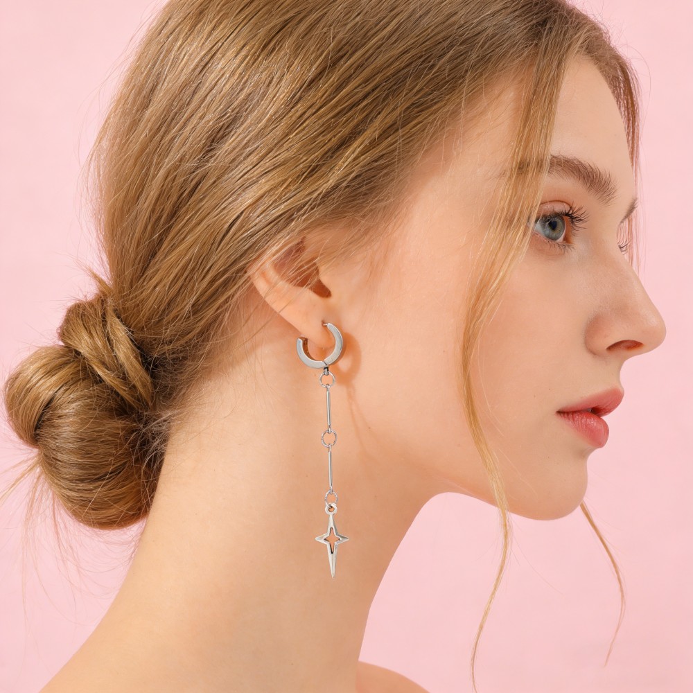 Gothic Jewelry Cross Star Drop - Drop Earrings のレビューと価格