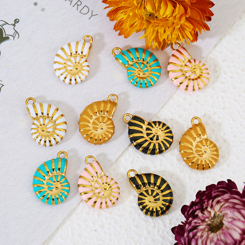 4pcs Stainless Steel Conch Gol - Drop Earrings のレビューと価格