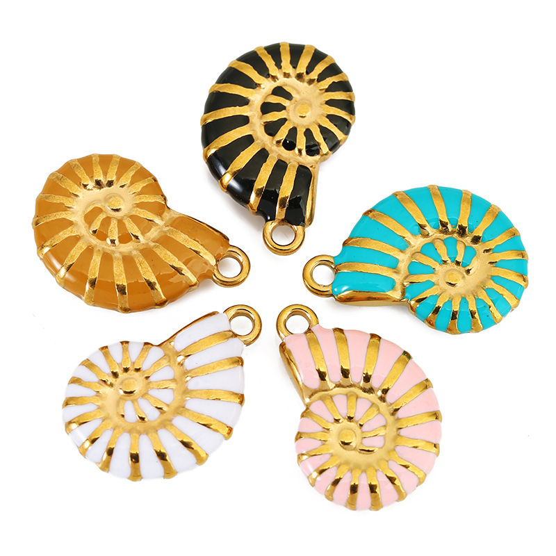 4pcs Stainless Steel Conch Gol - Drop Earrings のレビューと価格