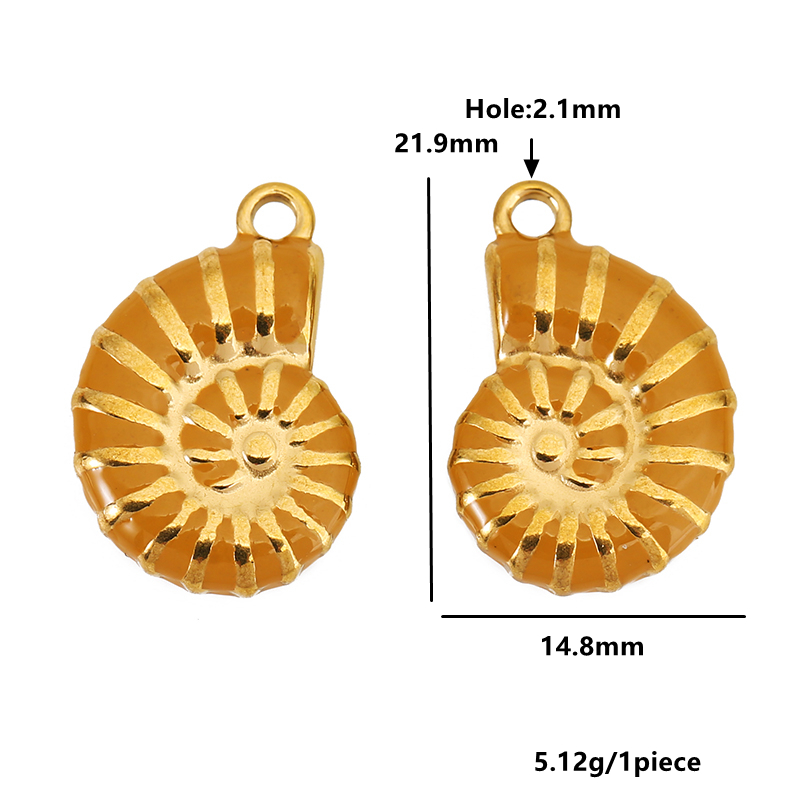 4pcs Stainless Steel Conch Gol - Drop Earrings のレビューと価格