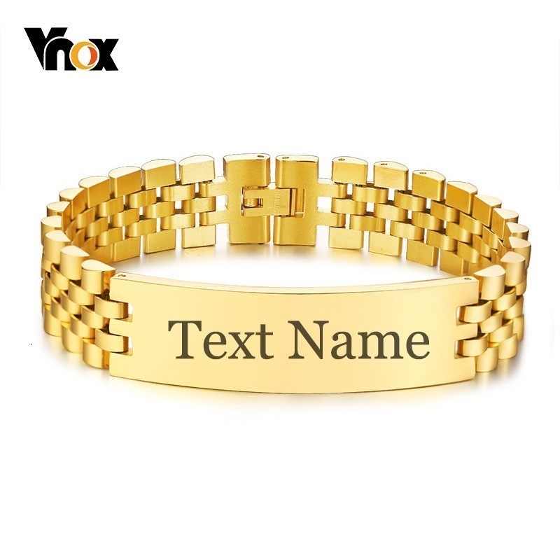 Vnox Mens 15mm Wide ID Tag Bra - Jewelry Type Watches のレビューと価格