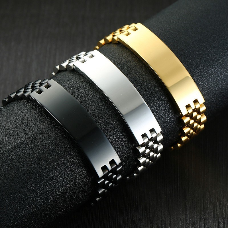 Vnox Mens 15mm Wide ID Tag Bra - Jewelry Type Watches のレビューと価格