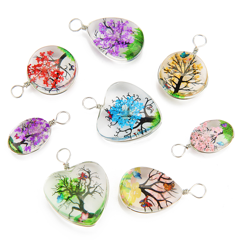5pcs Colorful Tree Crystal Gla - Drop Earrings のレビューと価格