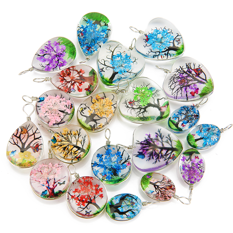 5pcs Colorful Tree Crystal Gla - Drop Earrings のレビューと価格