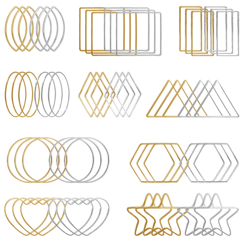 20Pcs Gold Silver Hollow Frame - Drop Earrings のレビューと価格