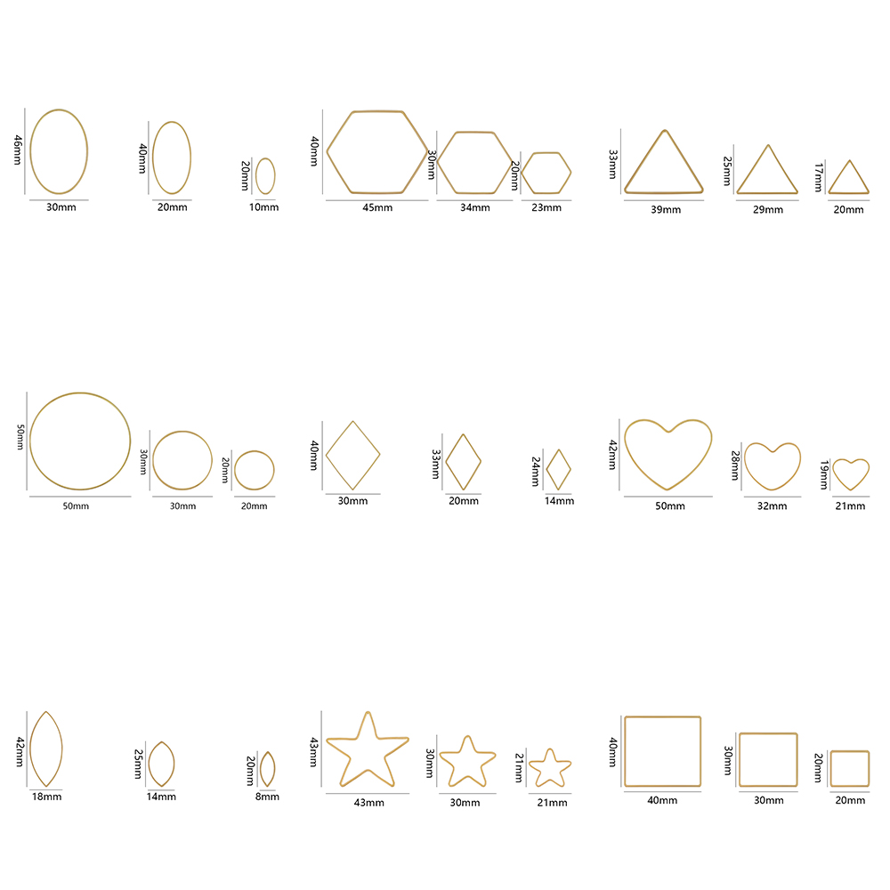 20Pcs Gold Silver Hollow Frame - Drop Earrings のレビューと価格