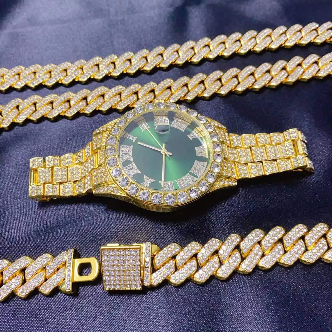 3PCS Hip Hop Calendar Luxury W - Icebox Jewelry Watches のレビューと価格